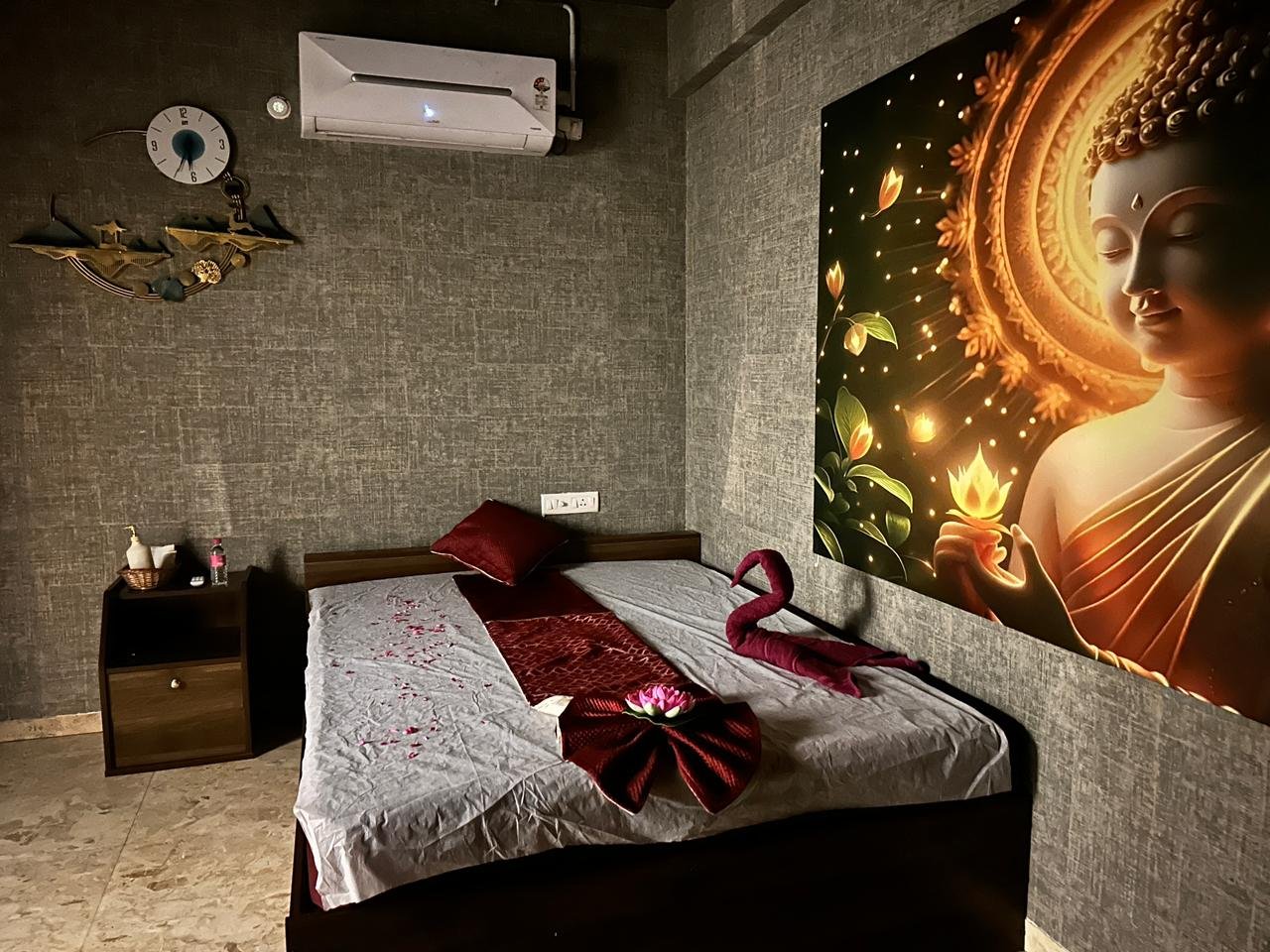 Professionally prepared massage room in Vizag